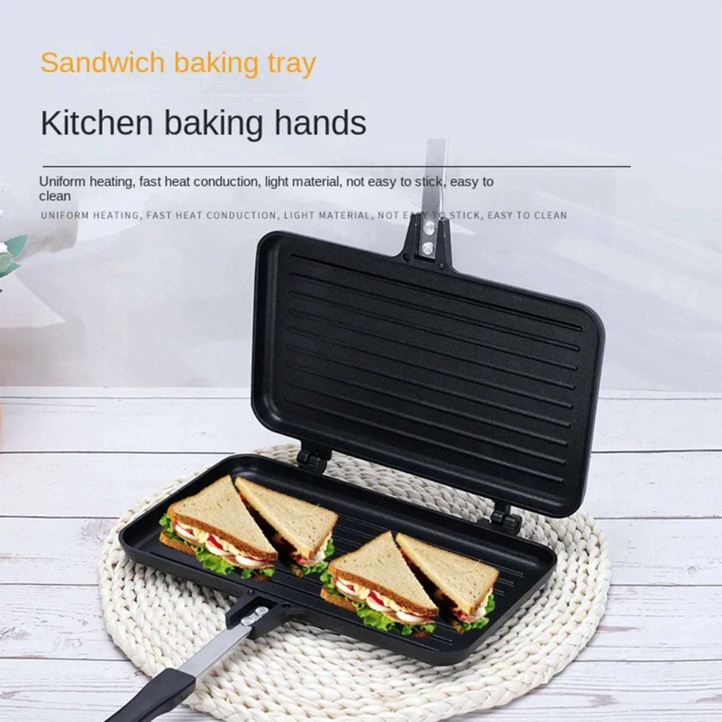 Portable Double Side Sandwich Baking Pan