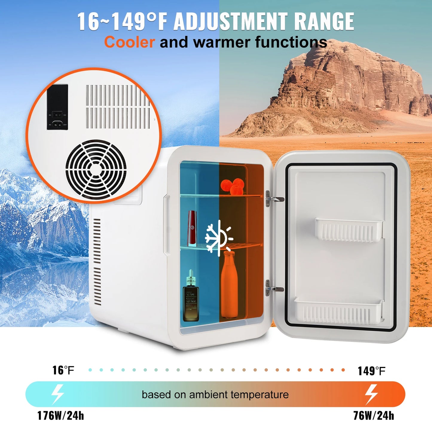 20L Mini Refrigerator Portable Freezer Cooler