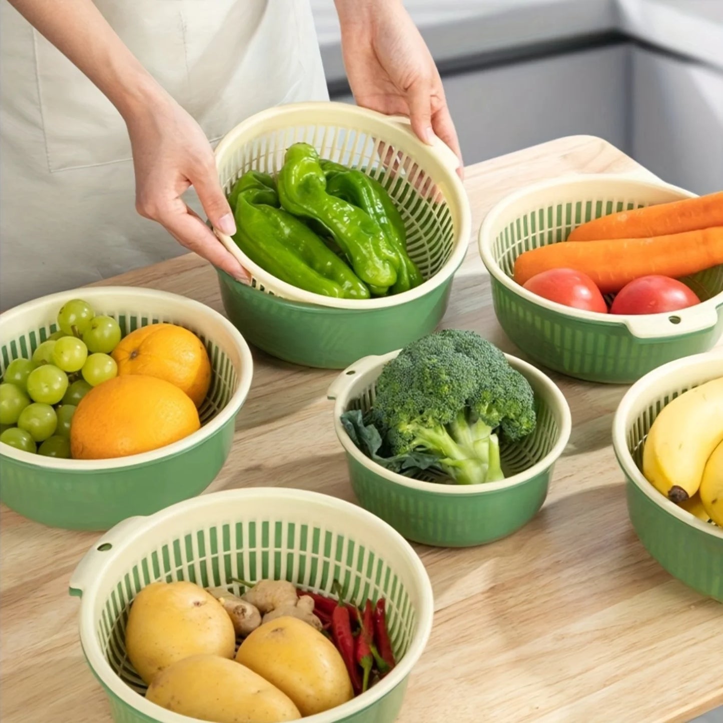 3 Piece Kitchen Colander Set