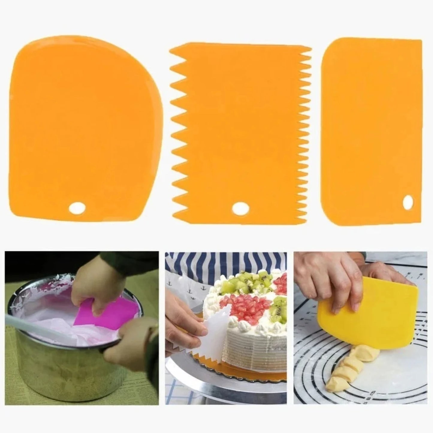 3 Pieces / Dough Cutter, Cake Slicer,  Baking Tool, 5 colors