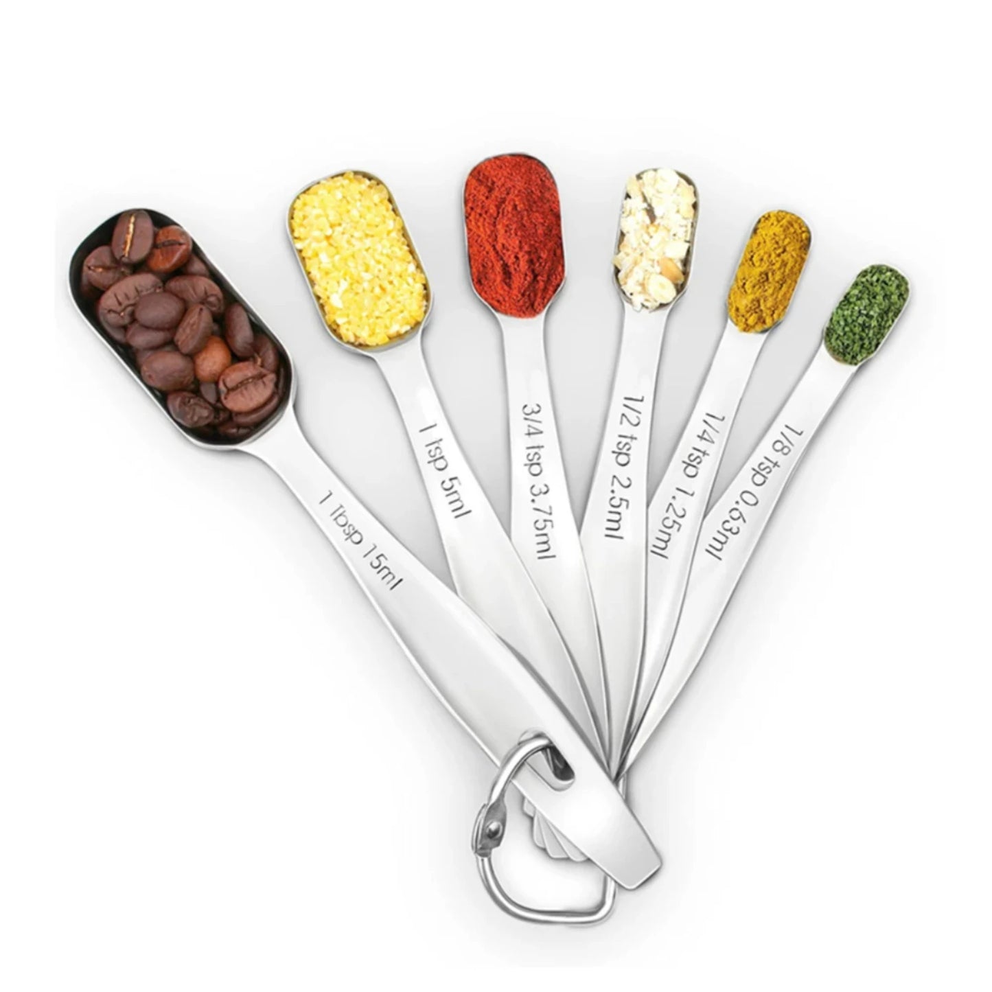 6pcs Stainless Steel Measuring Spoon Set