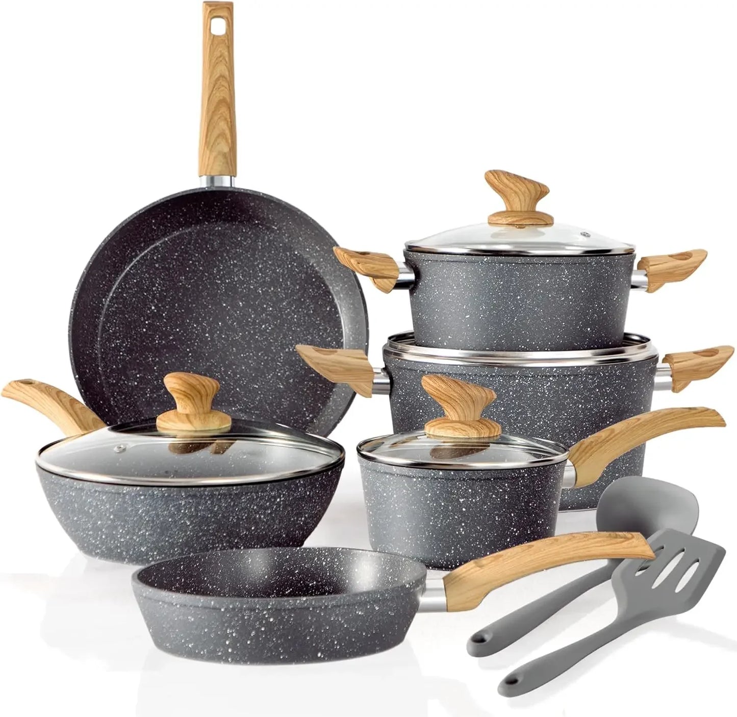 12 Piece Cooking Pan Set, 4 colors