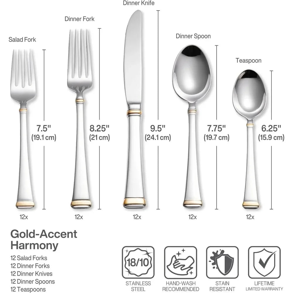 65-Piece Flatware Set with Serving Pieces