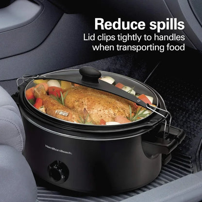 Portable Slow Cooker with Lid Lock, 2 sizes