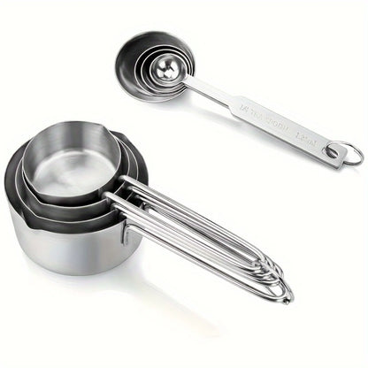 8pcs Stainless Steel Measuring Cups and Spoons