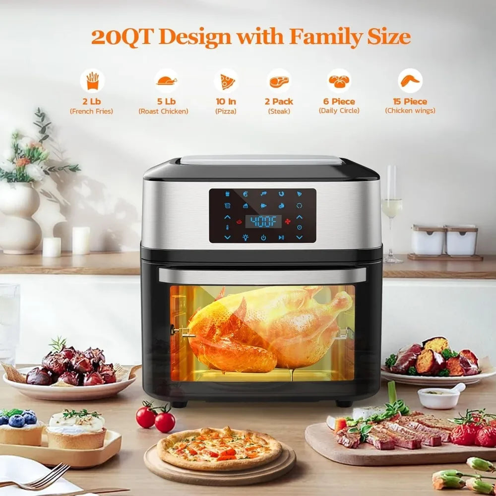 Air Fryer, 10-in-1 20 QT, Visible Cooking Window