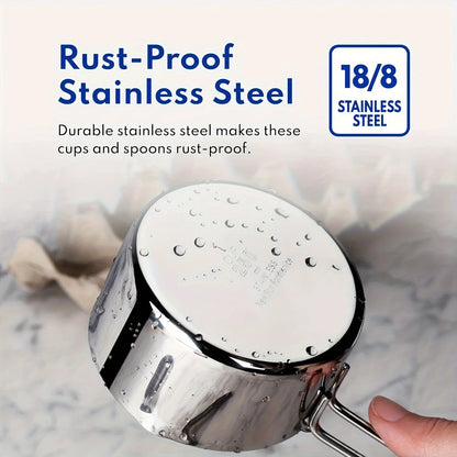 8pcs Stainless Steel Measuring Cups and Spoons