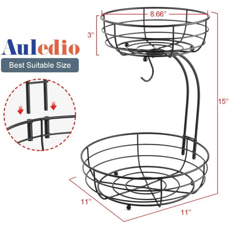 2-Tier Countertop Basket With Banana Hanger