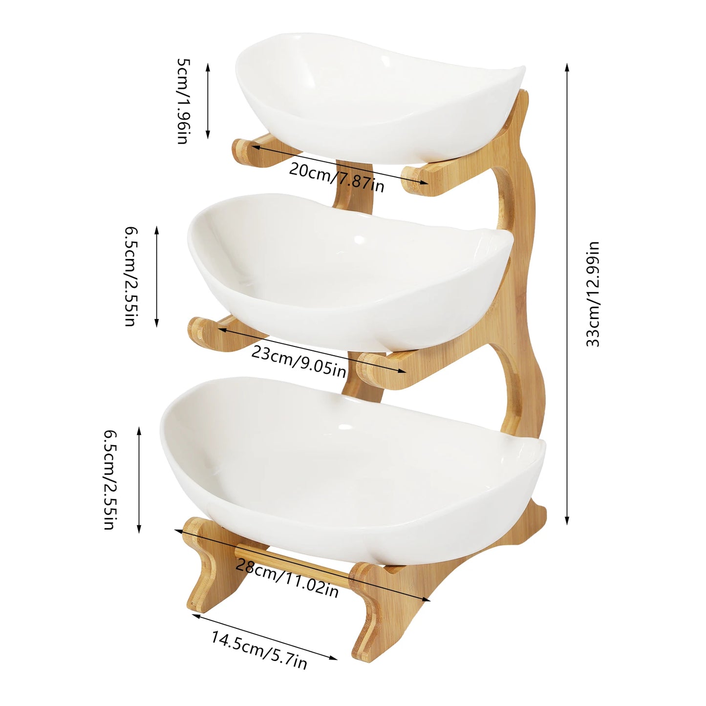 3 Tiers Fruit Basket Bowl, 2 colors