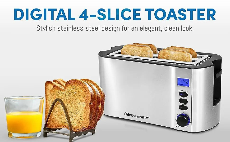 Long Slot 4 Slice Toaster, 2 colors