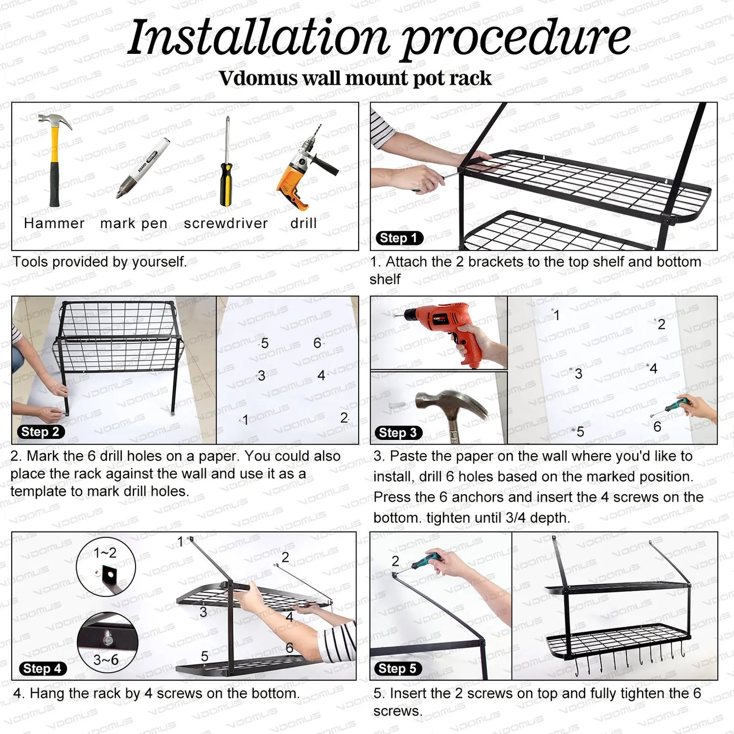 Hanging Pot Rack - 2-Tier