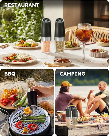 Gravity Electric Salt and Pepper Grinder Set