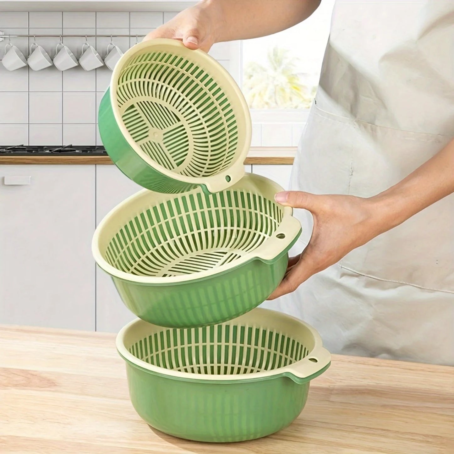 3 Piece Kitchen Colander Set