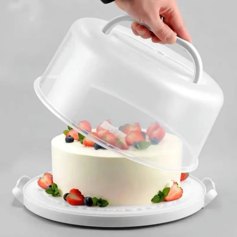 10 Inch Cake Carrier Stand, Handles and Lids