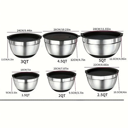 17pcs, Mixing Bowl Set With Lids Grater