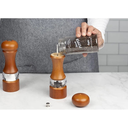 Caffe Wood Pepper Mill and Salt Shaker Set