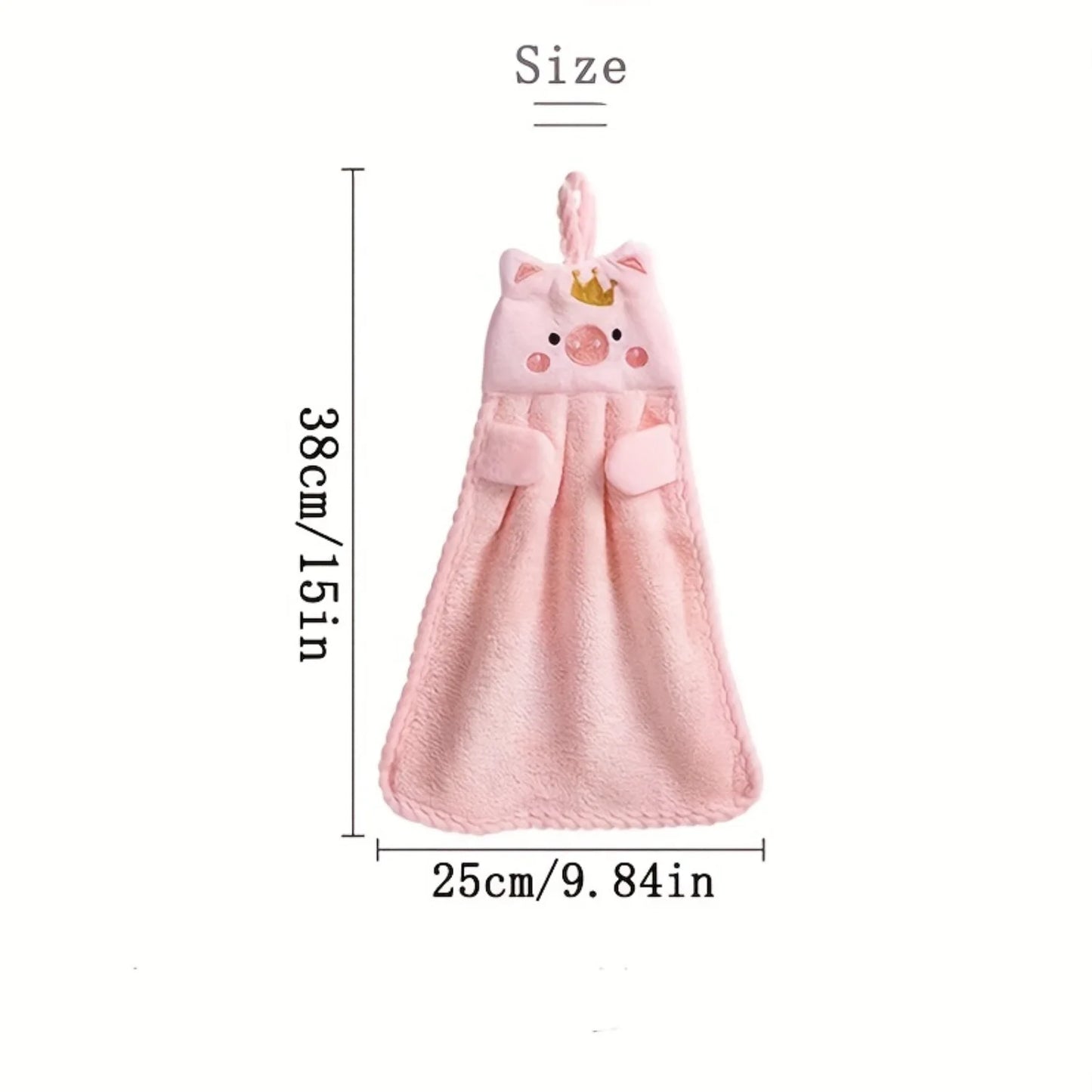 Pig Pattern Hanging Towel, 3 colors