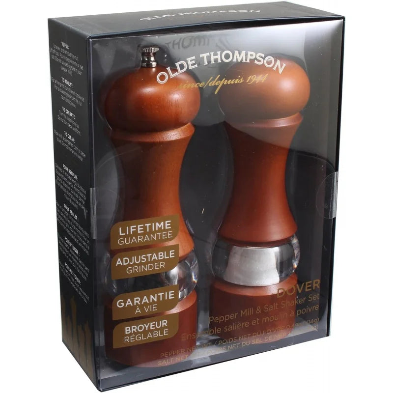 Caffe Wood Pepper Mill and Salt Shaker Set