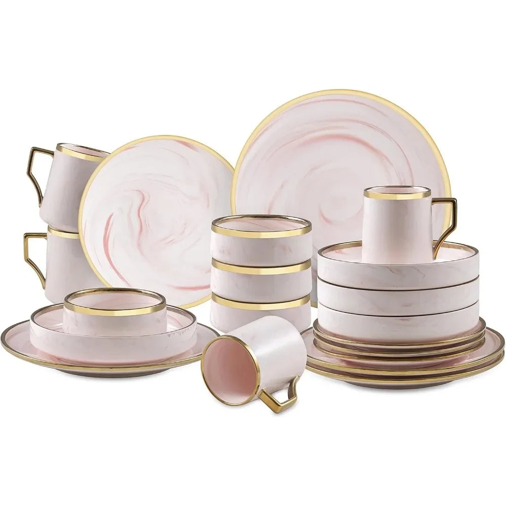 Fine China 20pc Dinner Set, 5 colors