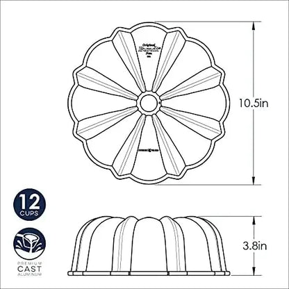 Pro Cast Bundt Pan Bakeware, 12 Cup, Bronze