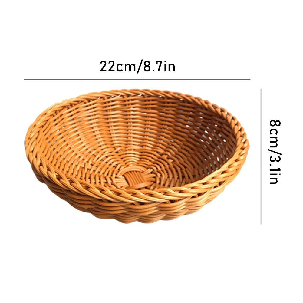 Round Simulation Rattan Fruit Basket, 2 sizes