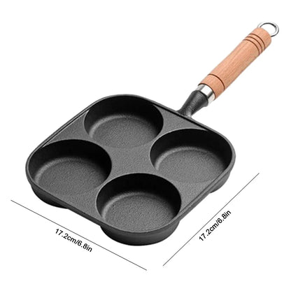 4-Hole Pan with Wooden Handle