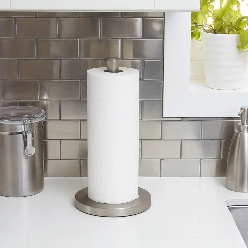 Modern Nickel Paper Towel Holder