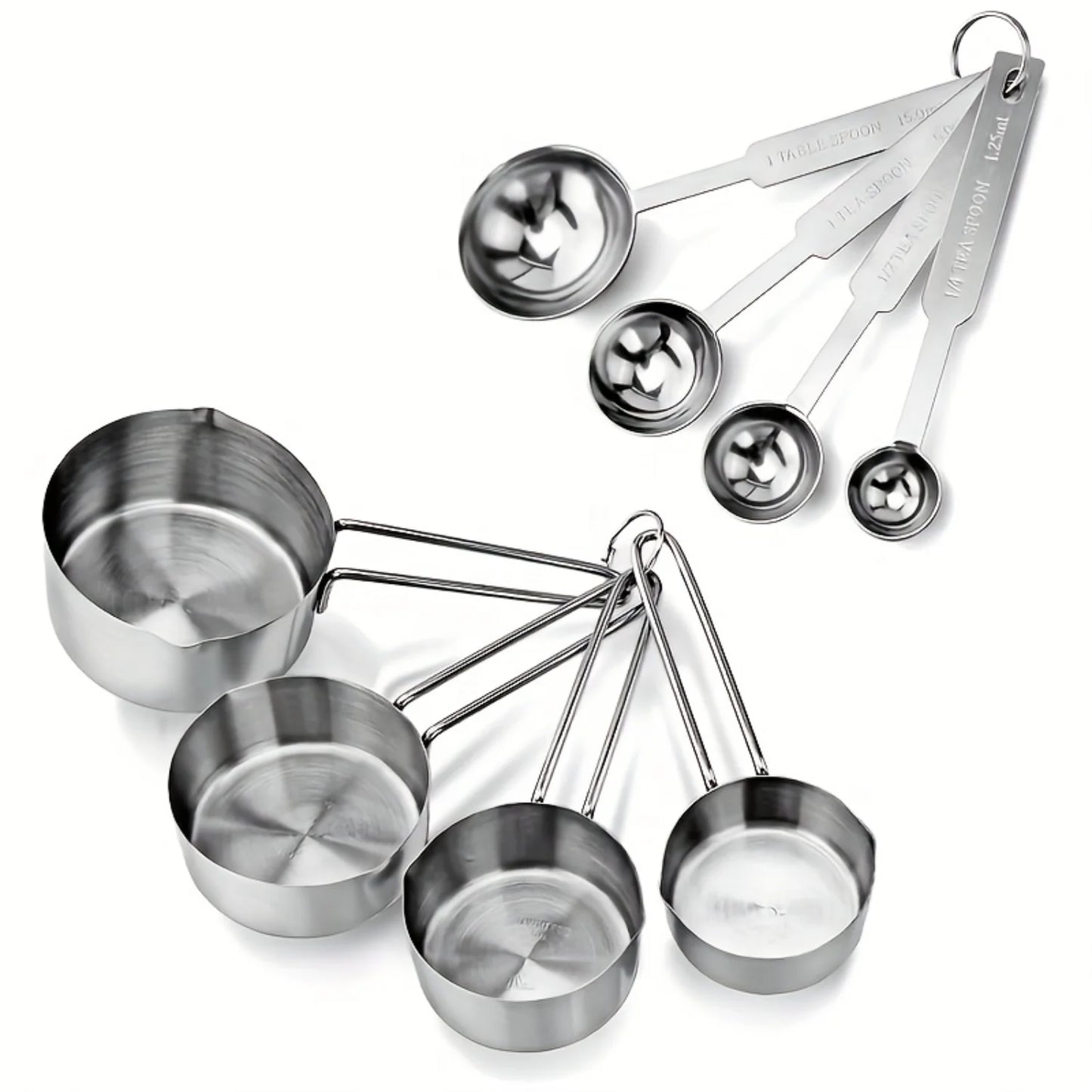 8pcs Stainless Steel Measuring Cups and Spoons