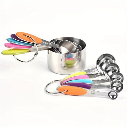 Stainless Steel Measuring Cups & Spoons Set