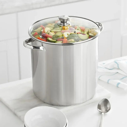 Stock Pot with Glass Lid, 16-Quart