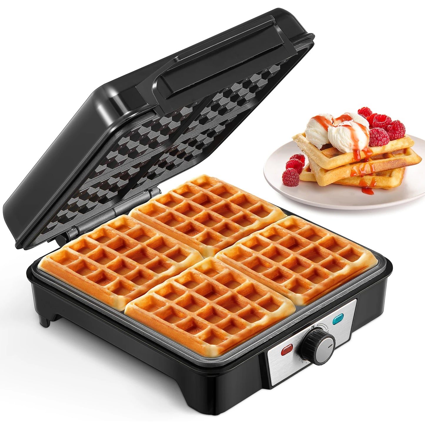 4-Slice Belgian Waffle Maker