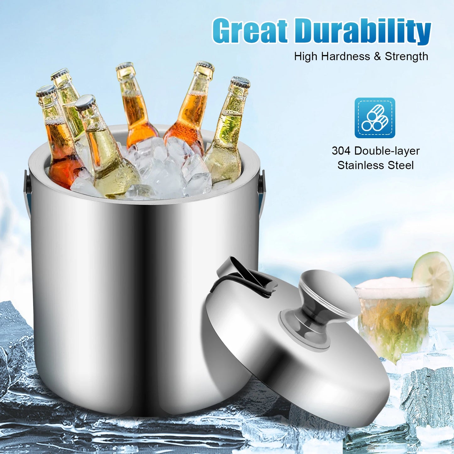 Double-Wall Insulated Ice Bucket