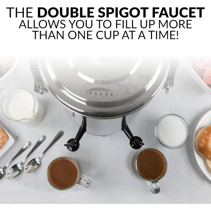 45-Cup Hot Beverage Dispenser, Double Dripless Faucets