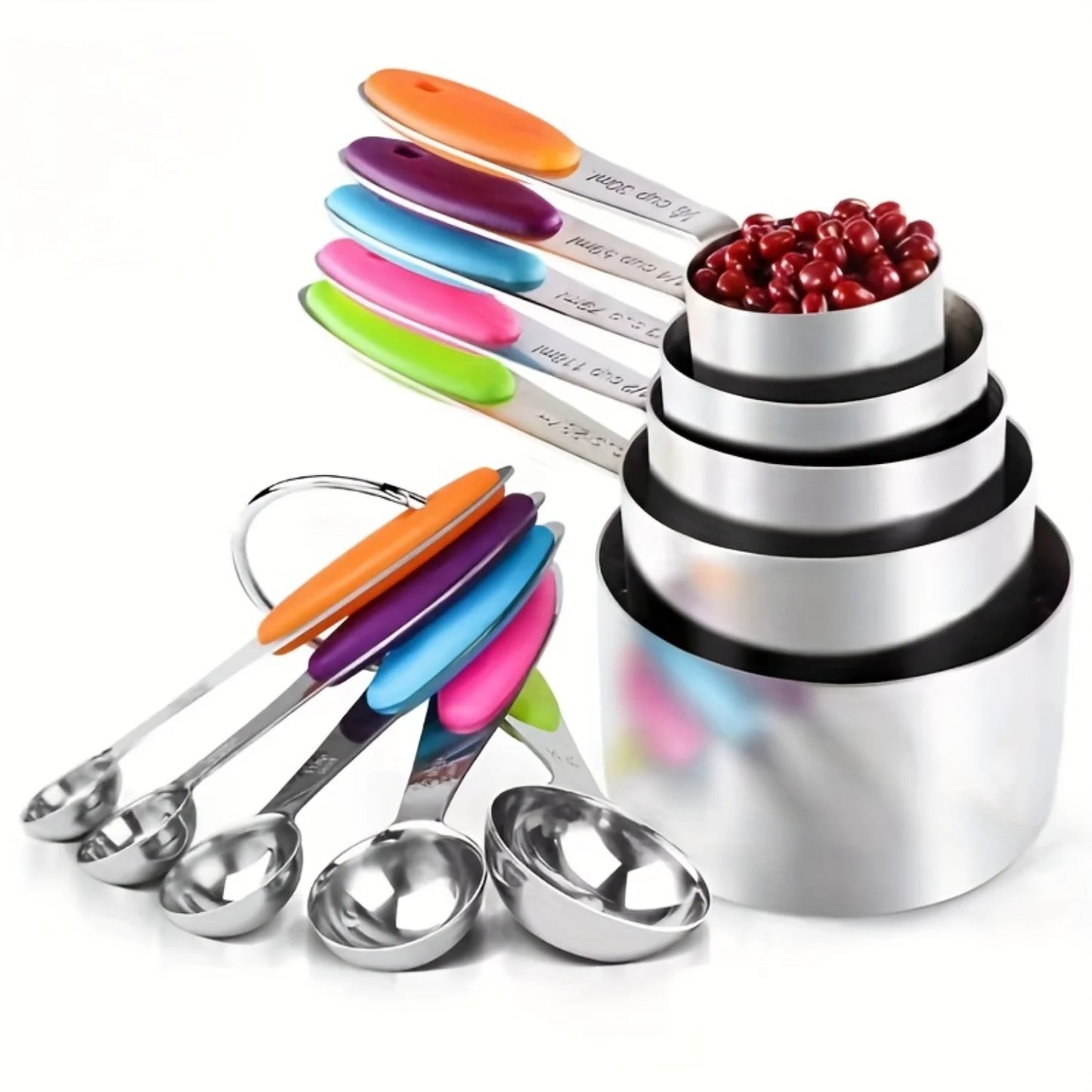 Stainless Steel Measuring Cups & Spoons Set