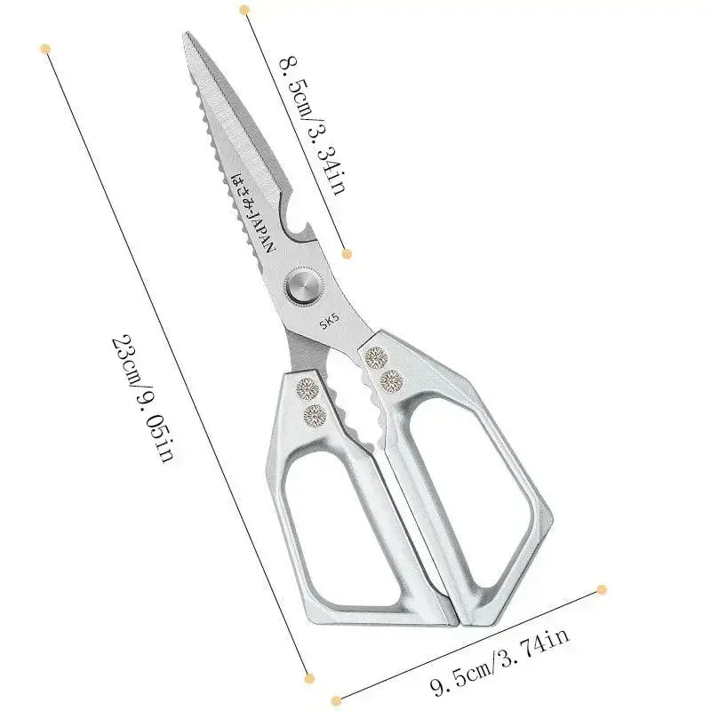 Multi-functional stainless steel household scissors