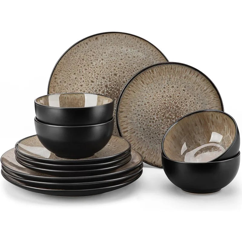 Bubble Plates and Bowls Sets - 12 Piece, 3 Colors