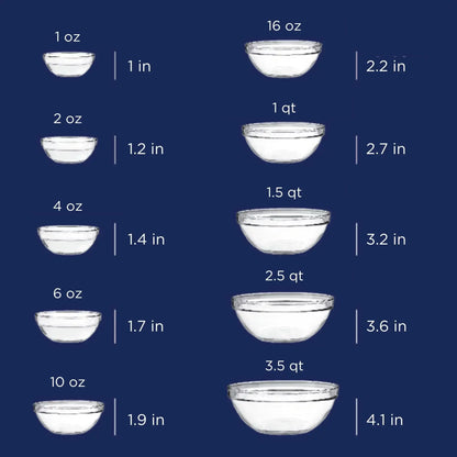 Glass Mixing Bowls 10 Piece Set