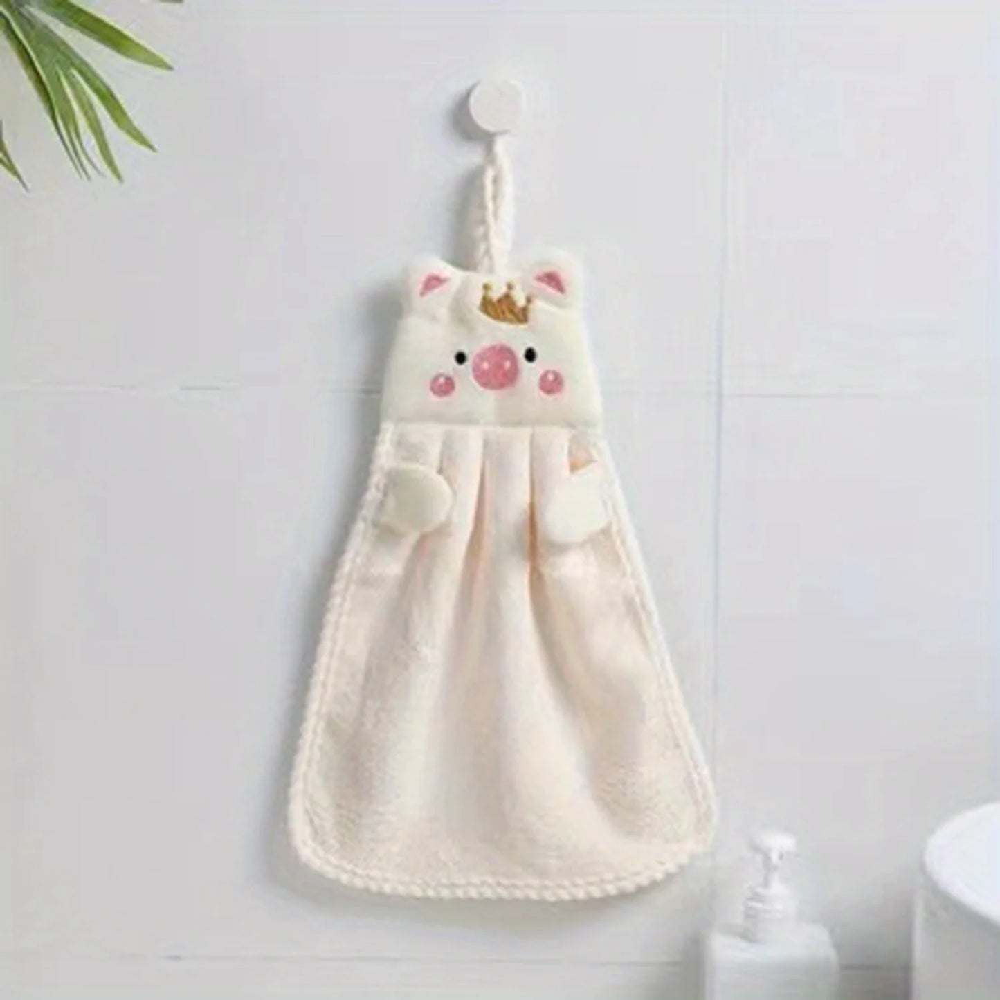 Pig Pattern Hanging Towel, 3 colors