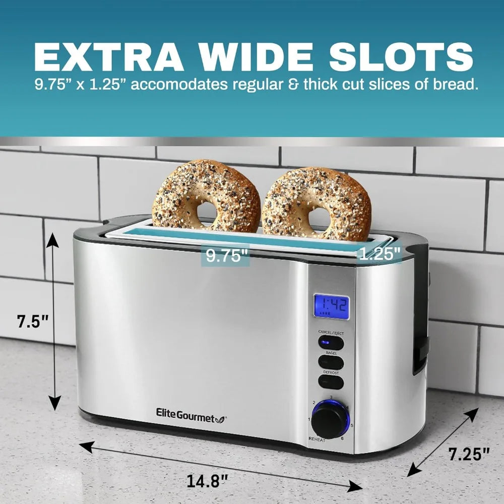 Long Slot 4 Slice Toaster, 2 colors