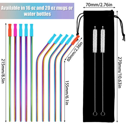 10Pcs 20Pcs 50Pcs Stainless Steel Straws Uten