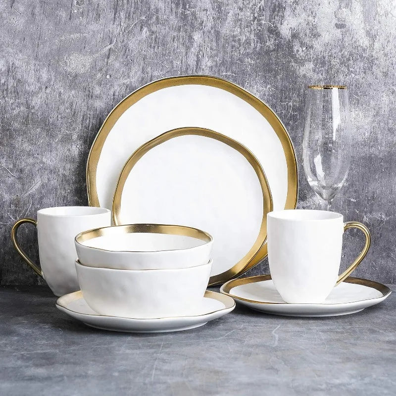 Porcelain 16 Piece Dinnerware Set, 4 colors