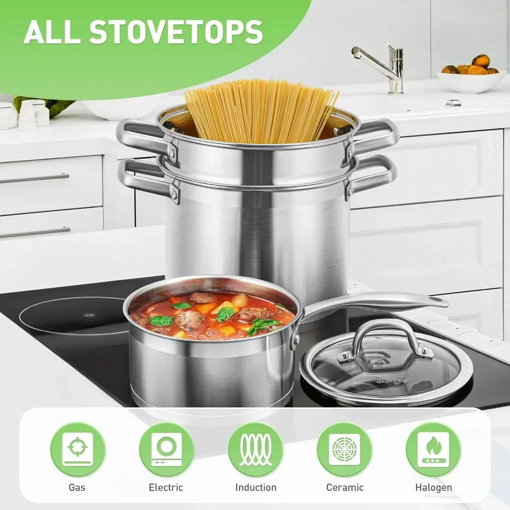 Stainless Steel Pots and Pans Set, 17PC